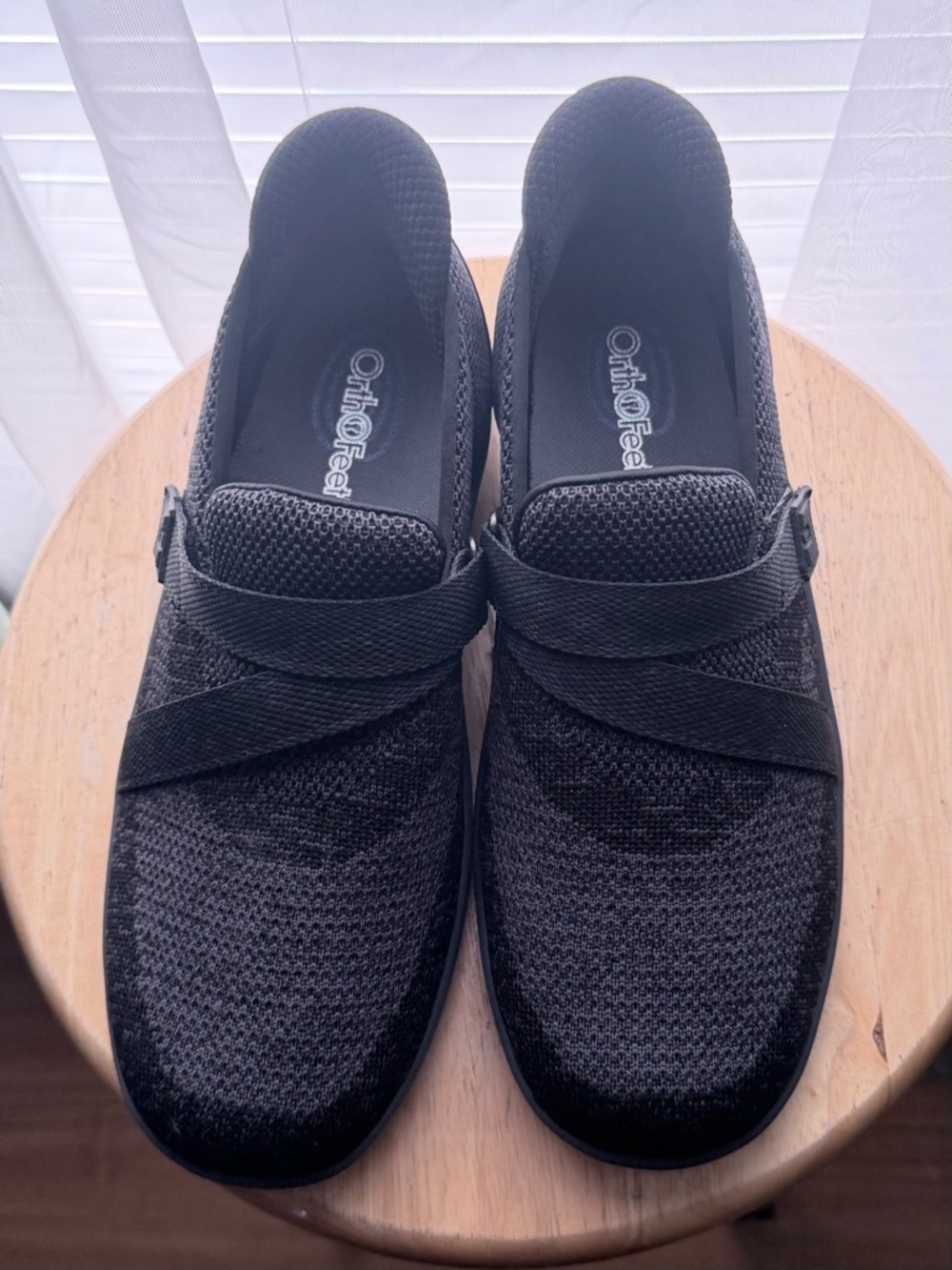 NEW Orthofeet Womens Knit Slip-On Comfort Loafer in Gray and Black Wide D - Picture 3 of 11